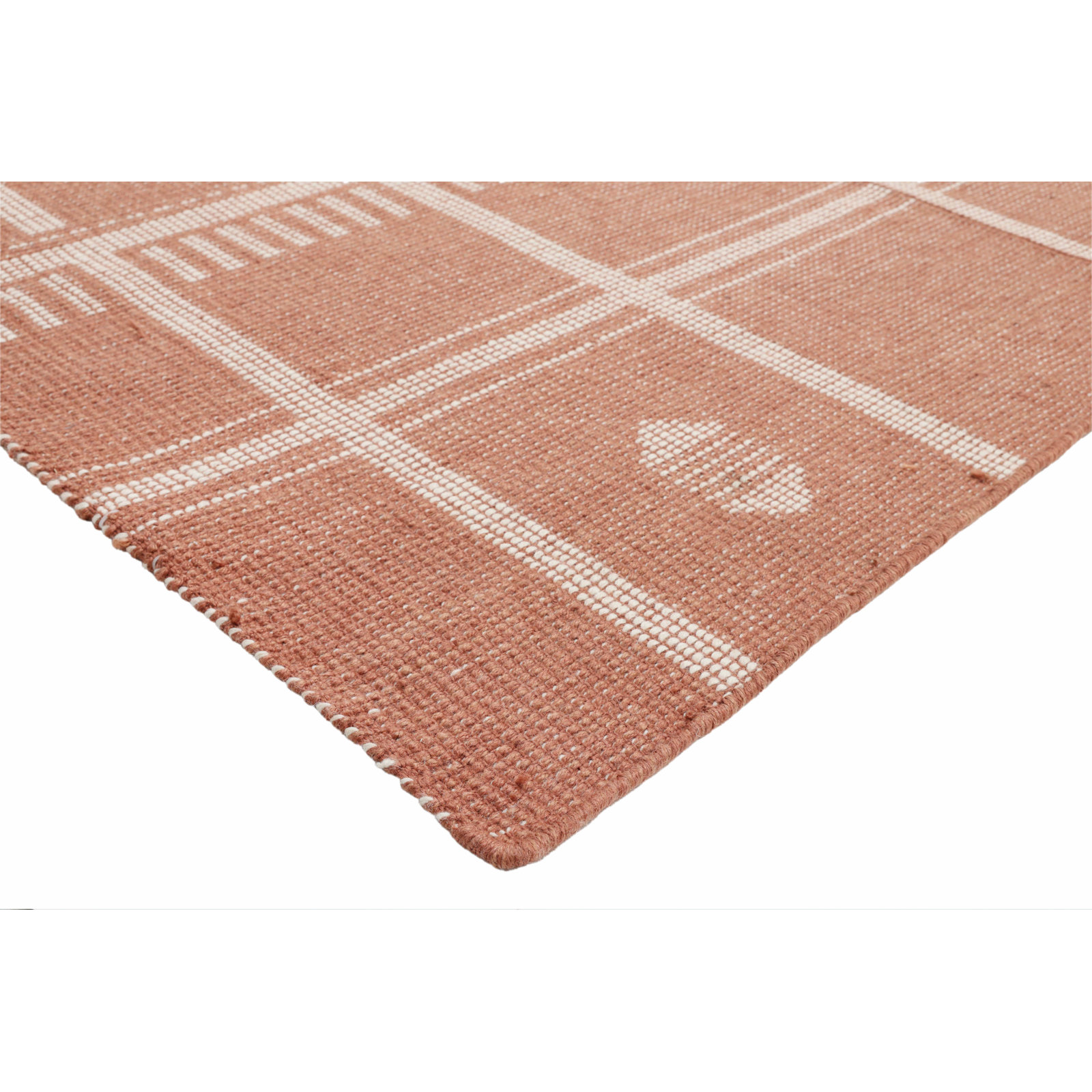 Lulu Geometric Performance Indoor/Outdoor Area Rug, Rectangle 5' x 7'6", Clay