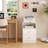 Modern Nightstand with Charging Station & Smart LED Light, Bedside Table with 2 Drawers and Open Shelf, Small End Table for Bedroom, White-656581424-693979097