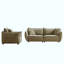 Canapé de salon moderne Combo, canapé en tissu de lin, structure en bois avec 3 coussins, mobilier d'appartement-451404504