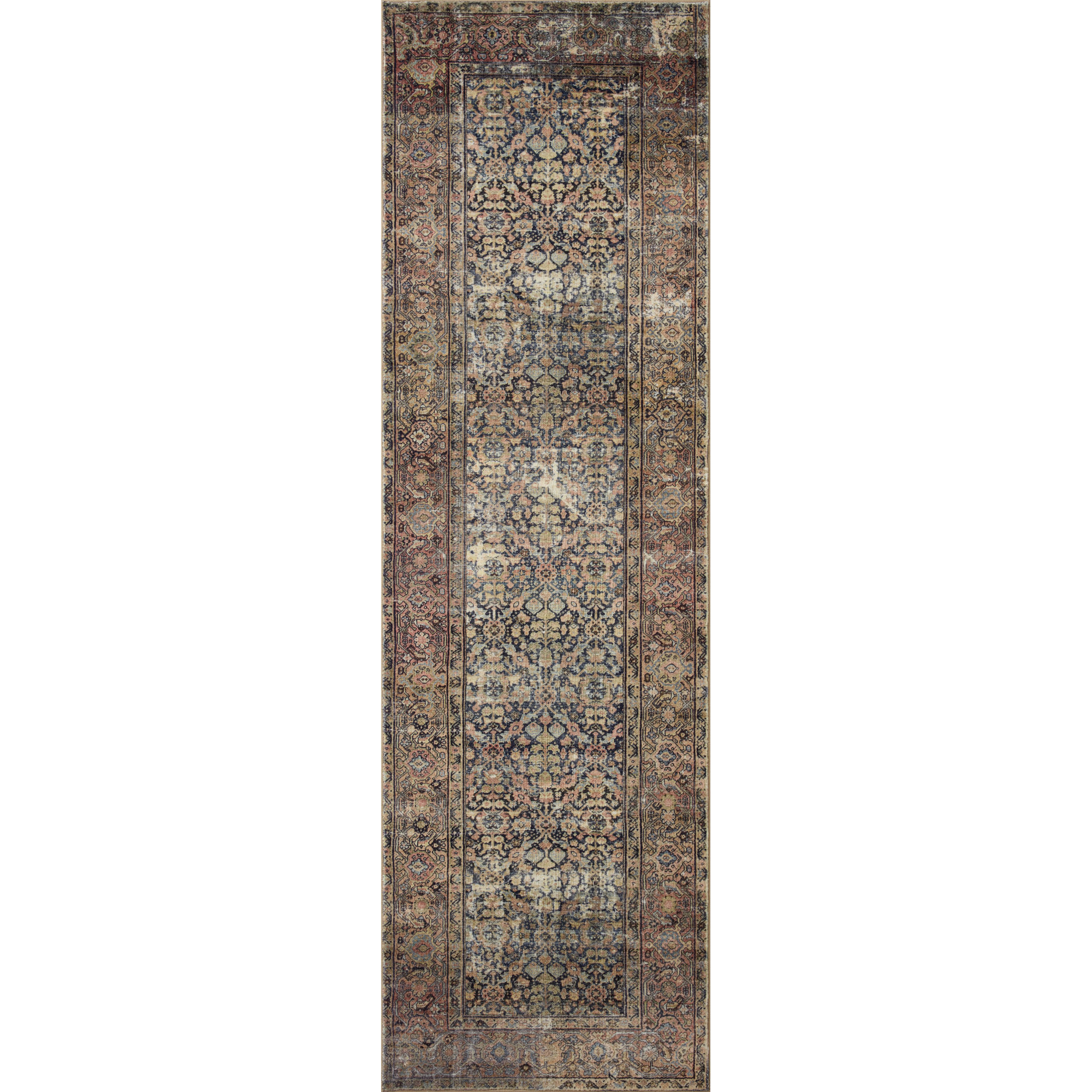 Amber Lewis x Loloi Morgan Denim/Multi Rug, Runner 2'3" x 11'6"