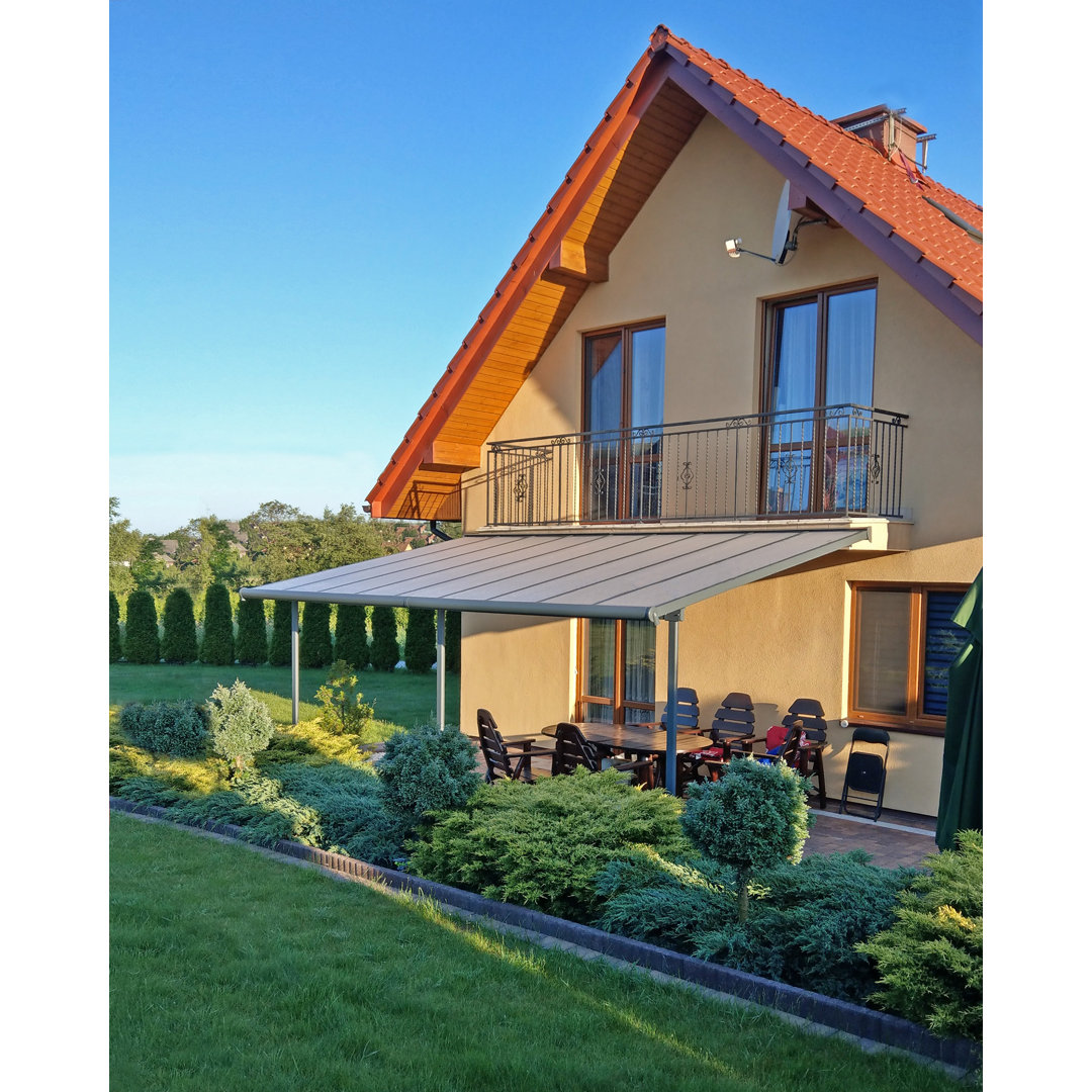 Canopia By Palram 555cm W x 295cm D Glass White Cover Retractable Patio Awning