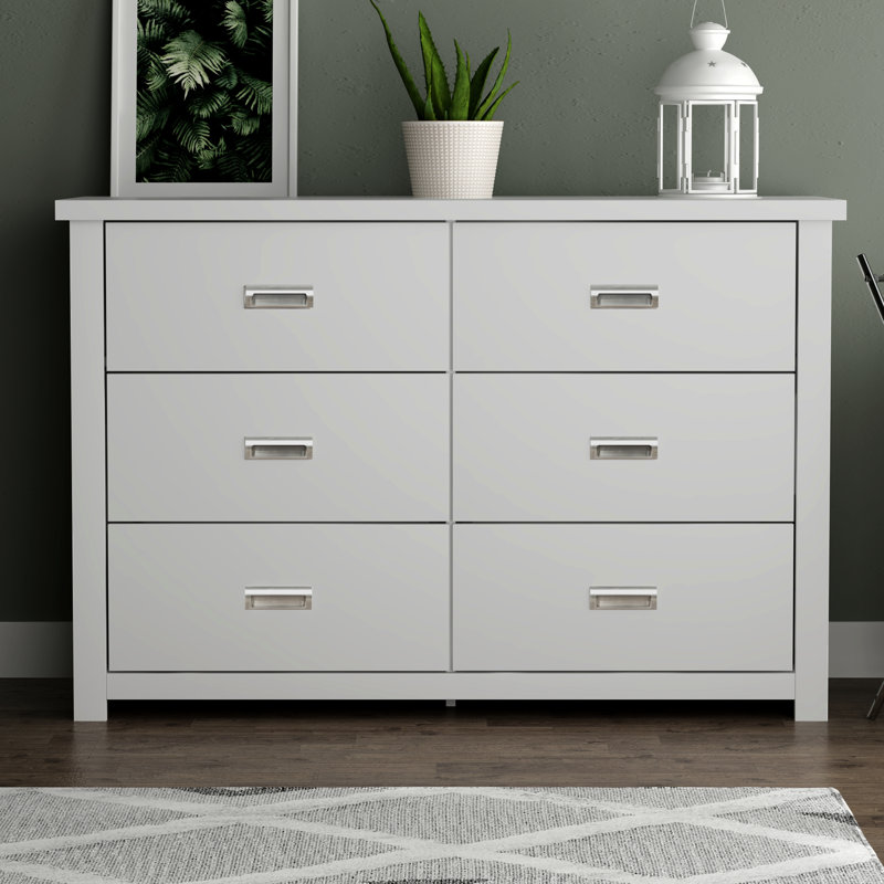 Khiri 6 Drawer 46" W Dresser, Matt White