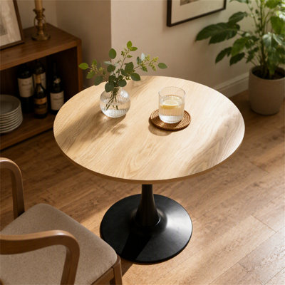 Round Table, ∅31.5'' Modern Dining Table, Dining Table,MDF Top and Steel Base Tulip Round Kitchen Table,Kitchen Table, Mid Century Coffee Table for Li