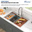 Évier de cuisine à double cuve encastrable 33 po L x 22 po en acier inoxydable
