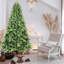 Arbre de Noël classique de 7,5 pi avec 2155 extrémités en PE + PVC - branches articulées réalistes, assemblage facile, support en métal stable, aspect naturel pour la décoration des Fêtes-118032775