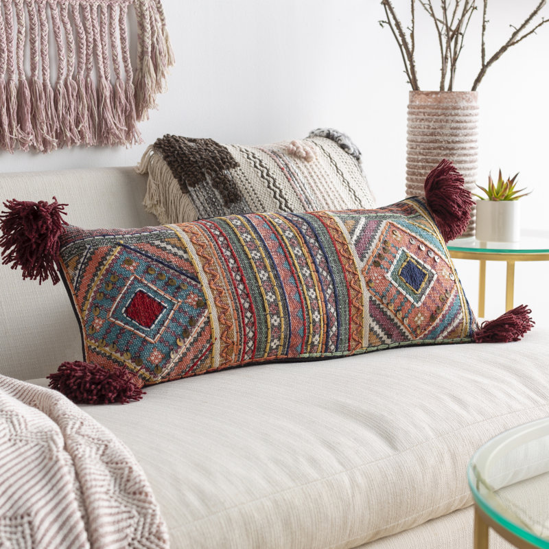Housse de coussin rectangulaire en coton Lena