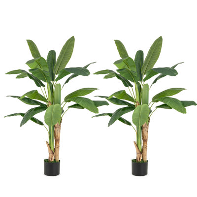  2PCS 5,3 pi Grand oiseau artificiel artificiel grand palmier tropical