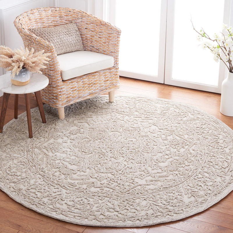 Martha Stewart Hand Tufted Indian Wool Pile Oriental Rug, Round 6'