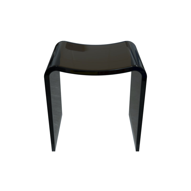 Freestanding Solid Surface Shower Stool, Transparent Brown