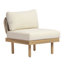 Ensemble de 7 pièces de mobilier de patio modulaire en bois d'acacia moderne, siège à corde résistant aux intempéries et table basse avec coussin moelleux