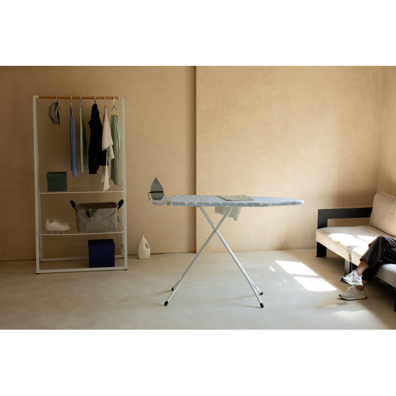 Brabantia Size B Ironing Board with Steam Iron Rest, Blue/White
