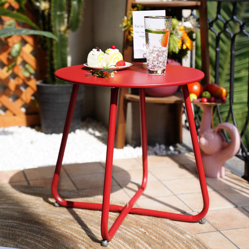 Tray Top End Table, Red