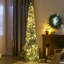 Arbre de Noël artificiel pré-éclairé avec 534 branches enneigées, 350 lumières DEL blanc chaud ou coloré, forme Downswept-1369989022