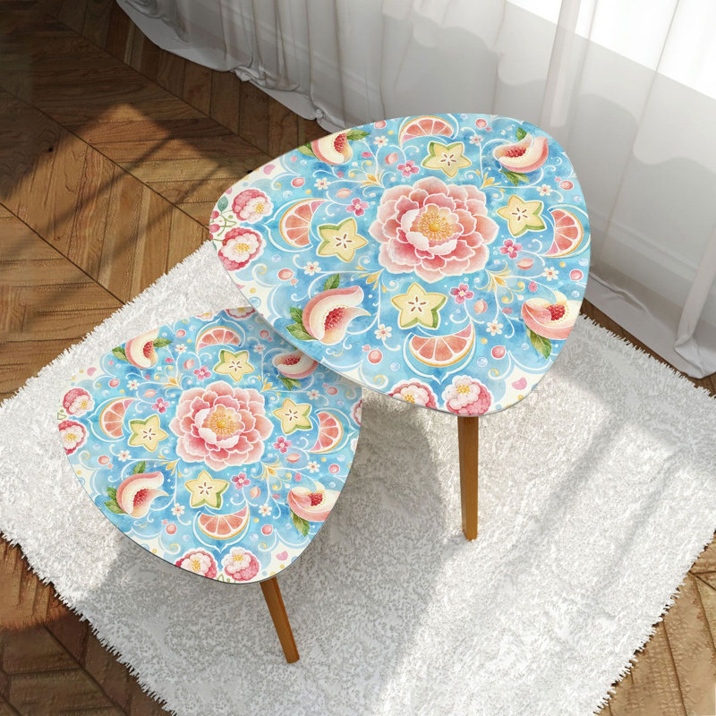Ensemble de 2 tables basses gigognes Triangle