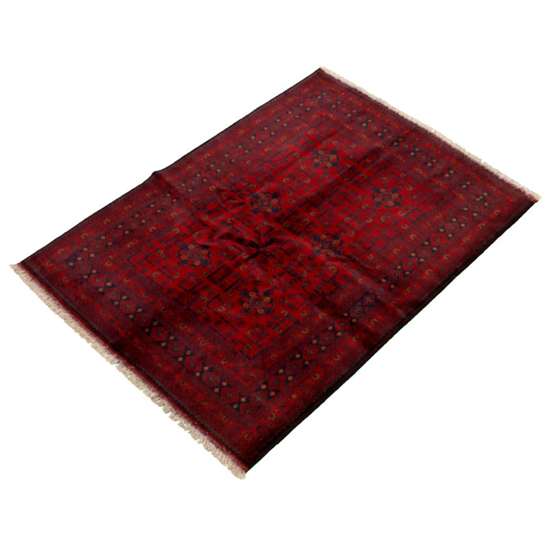 Tapis décoratif en laine noué à la main de conception unique 4 pi 10 po x 6 pi 6 po Derekshan New Age