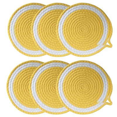 Polyester Round 6 Piece Trivet Set
