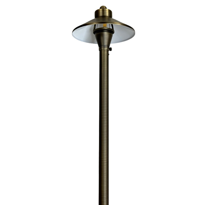 Brass Mushroom LED Pathway Light with Warm White Bulb
