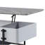 Table basse contemporaine grise et blanche avec système de rangement efficace