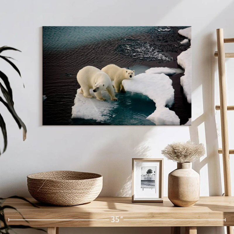 Crowle Ice Floe Polar Bear, 16" H x 24" W