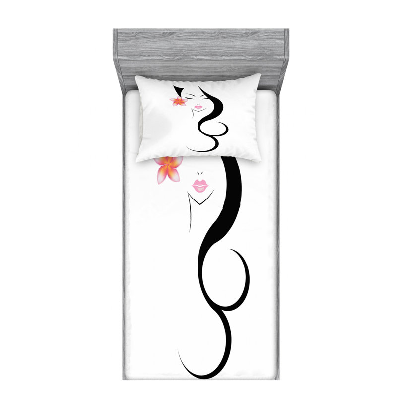 Ensemble de draps pour salon de coiffure, Ensemble de draps pour lit simple avec drap-housse