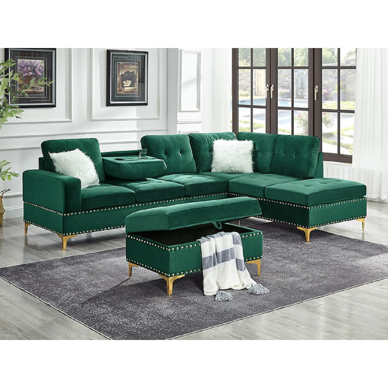 Canapé modulaire 2 pièces Naiden, Vert