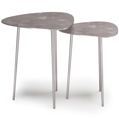 Shelton Aluminum Top Nesting Tables End Table