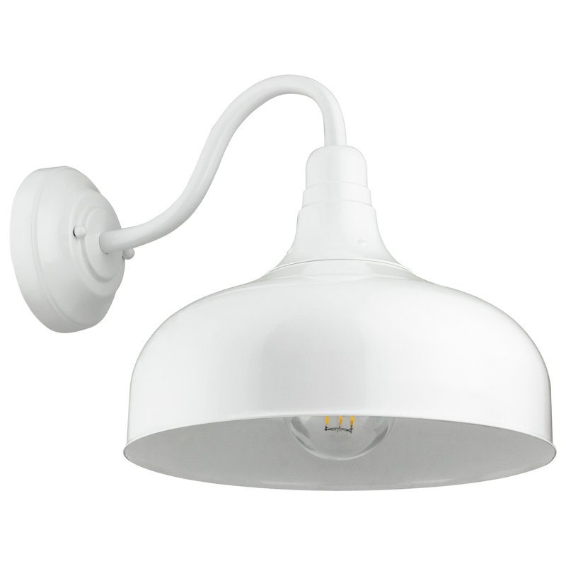 Luminaire de grange d'extérieur à 1 ampoule H 11,5 po Spillville, Blanc