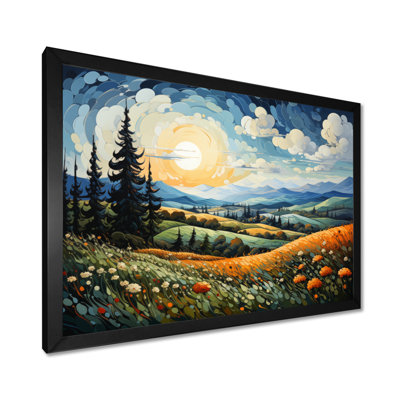 Reproduction d'art sur toile, clair de lune, cyprès pointillisme III - paysages de Van Gogh