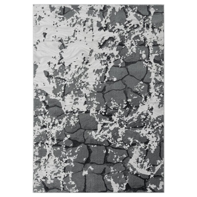 Tapis gris à motif abstrait Moody