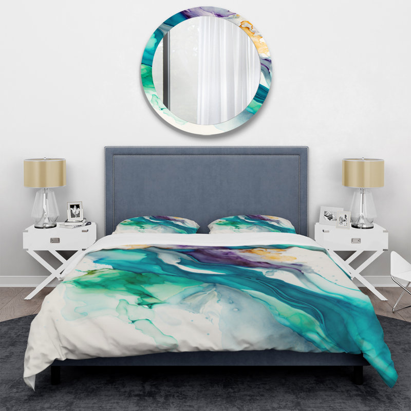 Ensemble de housse de couette en microfibre / polyester Tropical Turquoise Joyfulness Bedding