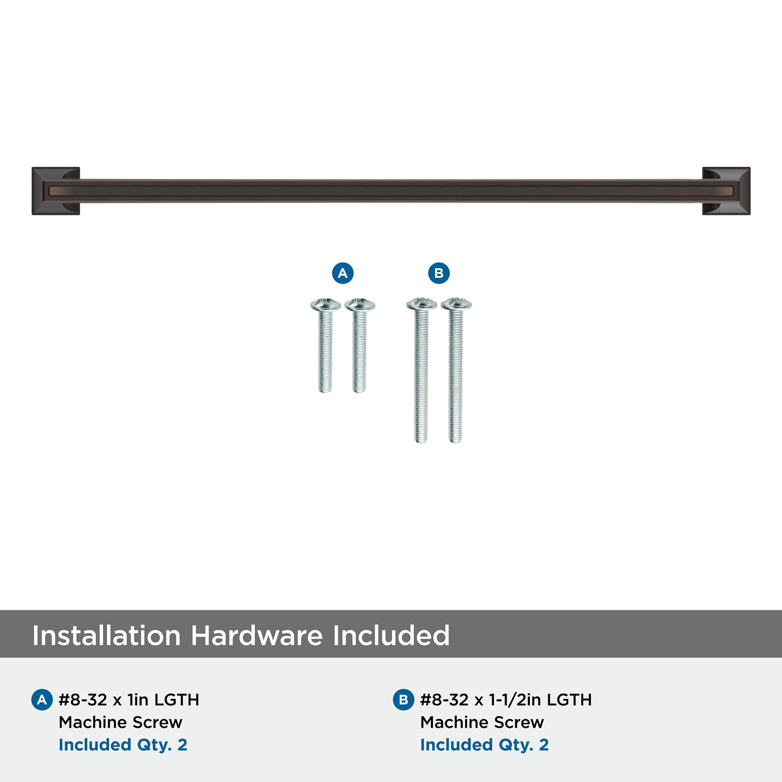 Mulholland Bar Pull, Oil Rubbed Bronze, 3.75"