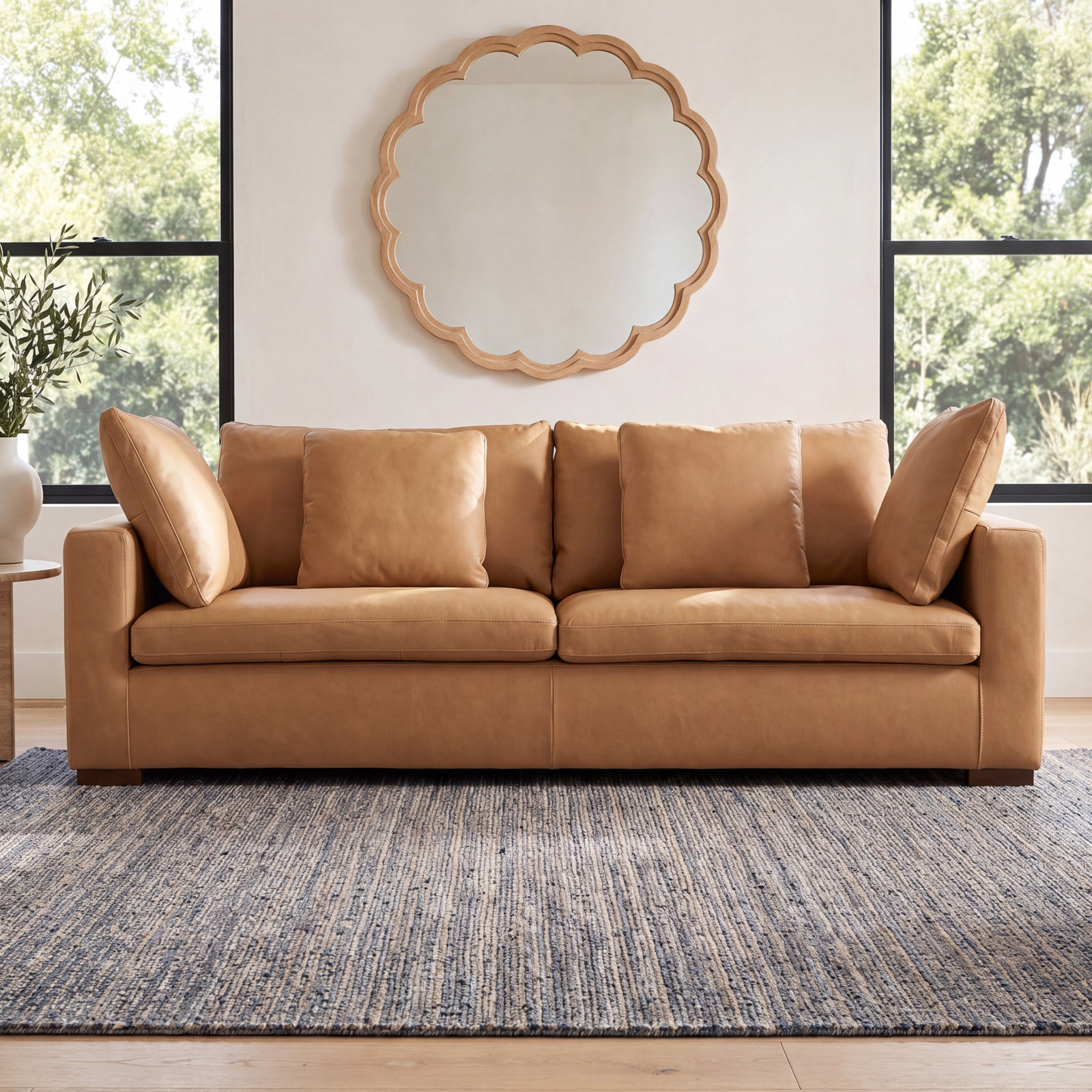 Blanca 98" Genuine Leather Sofa