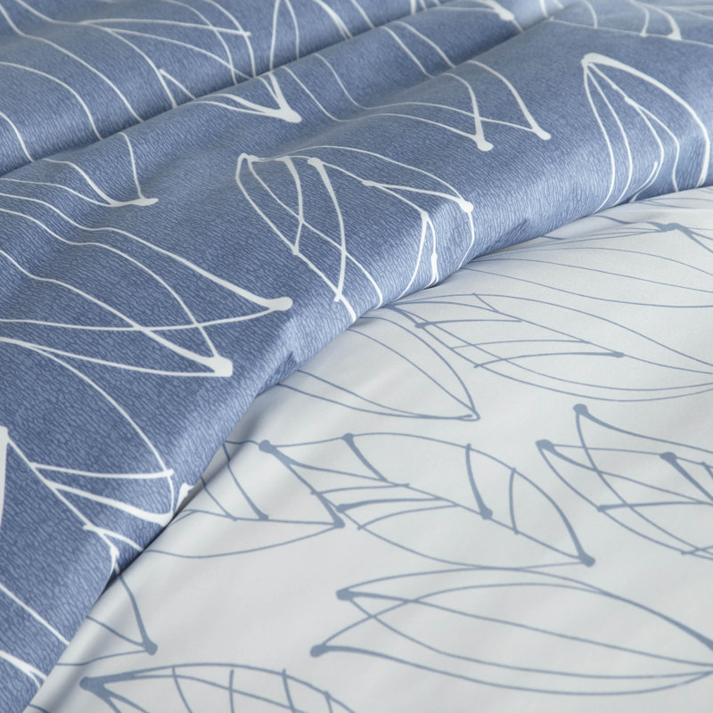 Ensemble d'édredon surdimensionné réversible de la collection Modern Foliage par Southshore Fine Linens, Bleu