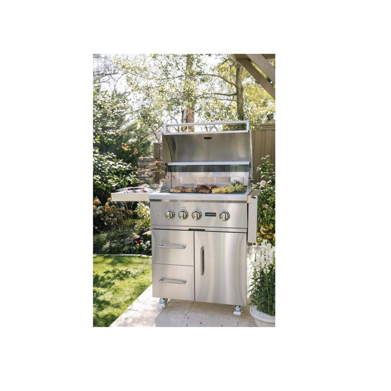 Coyote Grills 4 - Burner Countertop Gas Grill with Cabinet, Natural Gas