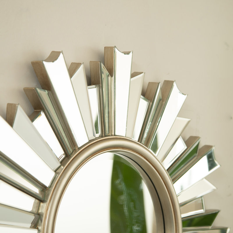 26'' Wall-mounted Sunburst-shaped PU Art Decorative Mirror