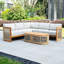 Ensemble de conversation modulaire pour 5 personnes avec coussins et table basse Acacia