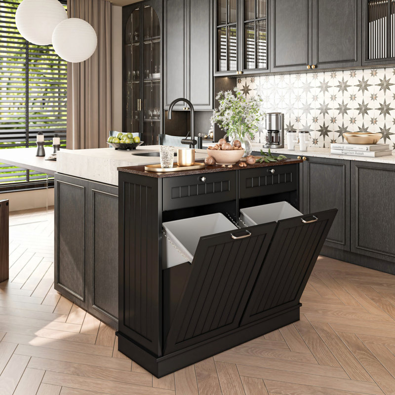 Armoire de cuisine rabattable à 2 tiroirs de l 40 po x P 14 po x H 36 po prête à assembler