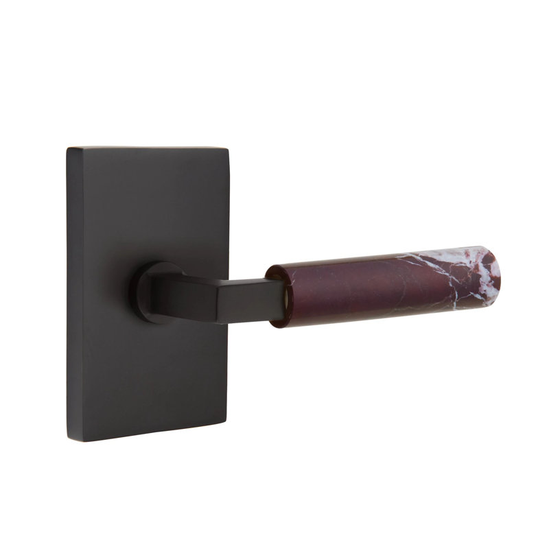 Mortaise d'intérieur Select Passage avec rosette rectangulaire moderne et L-Sq. Tige, levier Rosso Levanto, Oui, Dos plat
