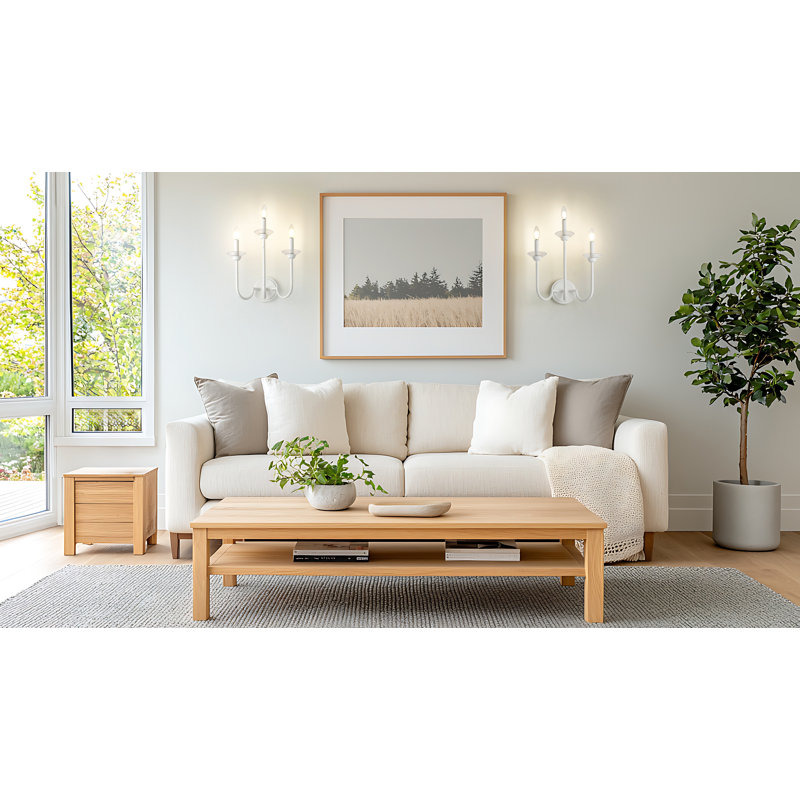 Applique murale texturée Burgett, Blanc texturé, H 16,25 po x l 15 po x P 8 po, Trois lumières