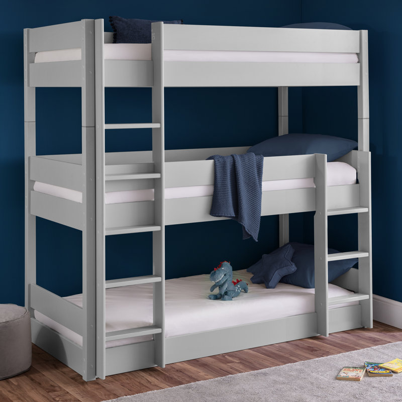 Manila Bunk Bed with Built-in Ladder Included, Grey