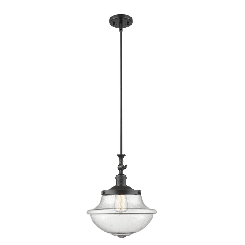 Luminaire suspendu simple à 1 lumière Grourke, Bronze huilé, Seedy, Yes