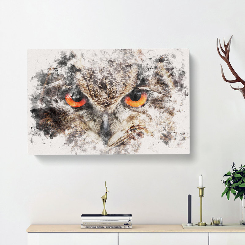 Great Horned Owl - Wrapped Canvas, 50cm H x 76cm W x 3cm D
