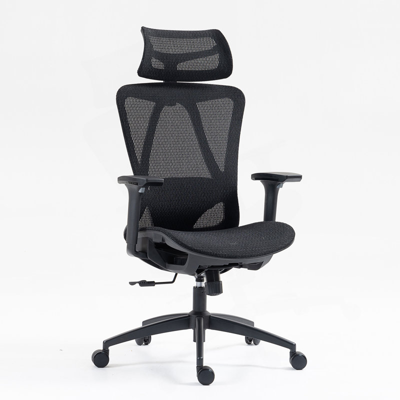 High Back Mesh Office Chair, Black, Black