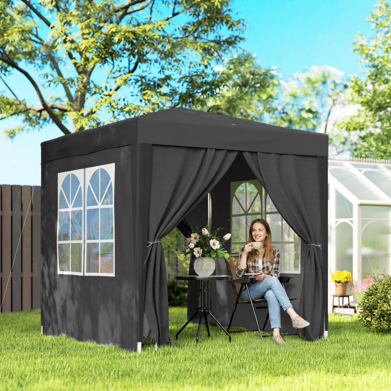2m x 2m Steel Pop-Up Gazebo, Black