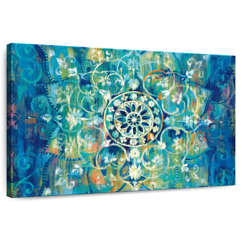 Mandala Kerner en bleu vif, H 8 po x l 12 po