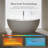 MonBlari 64" X 33" Free standing White Soaking Solid Surface Bathtub with Overflow and Pop-up Drain For Bathroom-120904044