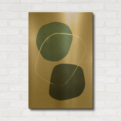 « Scandi Pebbles 9 » de Gary Williams, tableau mural en métal doré, 61 cm x 91 cm