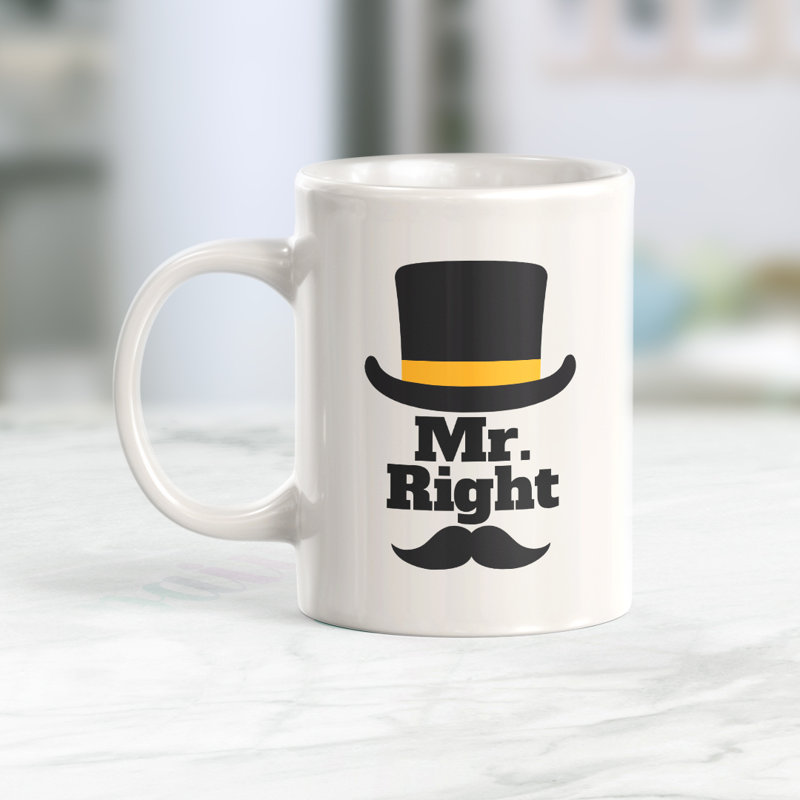Grande tasse à café Mr. Right, 11 oz, Plastique