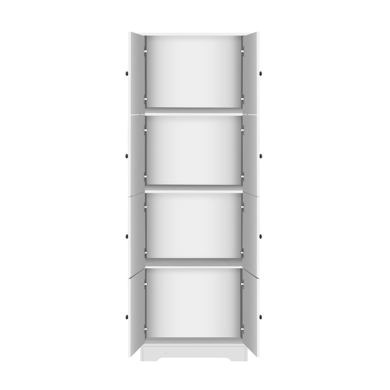 Grande armoire de rangement avec 8 portes et 4 tablettes, Noir