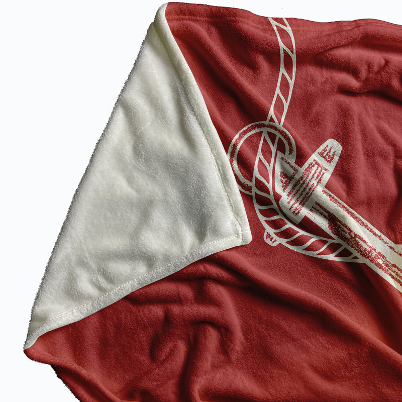 Couverture en molleton Anchored, L 30 po x L 40 po, Rouge Ligonberry